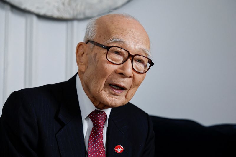 &copy; Reuters. Terumi Tanaka, a representative of this year's Nobel Peace Prize winner Nihon Hidankyo, a Japanese grassroots movement of atomic bomb survivors from Hiroshima and Nagasaki, speaks during an interview ahead of the ceremony in Oslo, Norway December 10, 2024