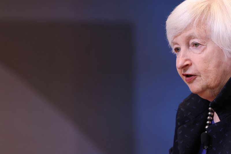 &copy; Reuters. FILE PHOTO: U.S. Treasury Secretary Janet Yellen speaks at the Council on Foreign Relations in New York City, U.S., October 17, 2024.  REUTERS/Andrew Kelly/File photo