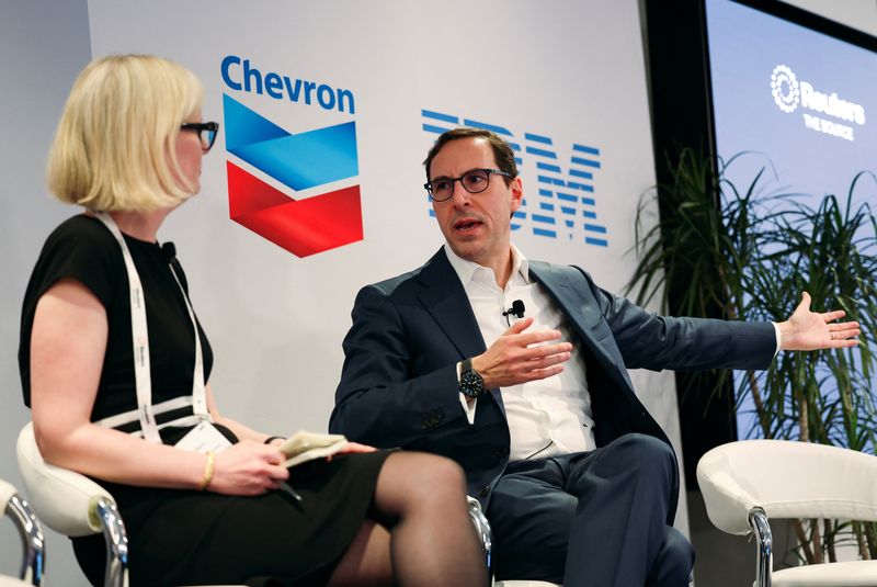 © Reuters. Carmel Crimmins, host of Reuters' Econ World podcast, interviews Rob Goldstein, chief operating officer of BlackRock, during the Reuters NEXT conference, in New York, U.S., December 10, 2024. REUTERS/Mike Segar