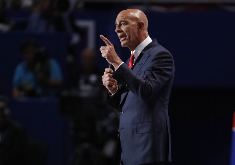 &copy; Reuters. Tom Barrack, CEO of Colony Capital, speaks at the Republican National Convention in Cleveland, Ohio, U.S. July 21, 2016. REUTERS/Jim Young/File Photo