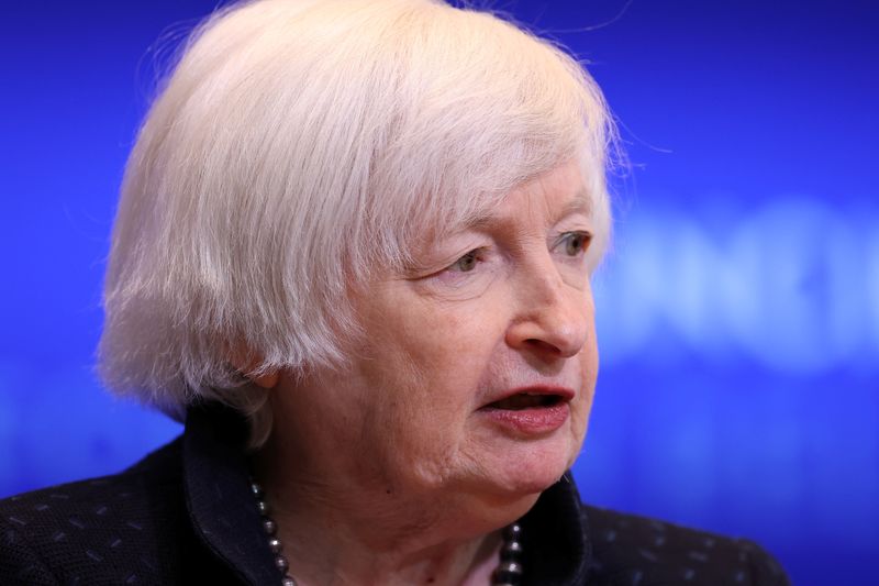 &copy; Reuters. FILE PHOTO: Treasury Secretary Janet Yellen speaks at the Council on Foreign Relations in New York City, U.S., October 17, 2024.  REUTERS/Andrew Kelly/File Photo