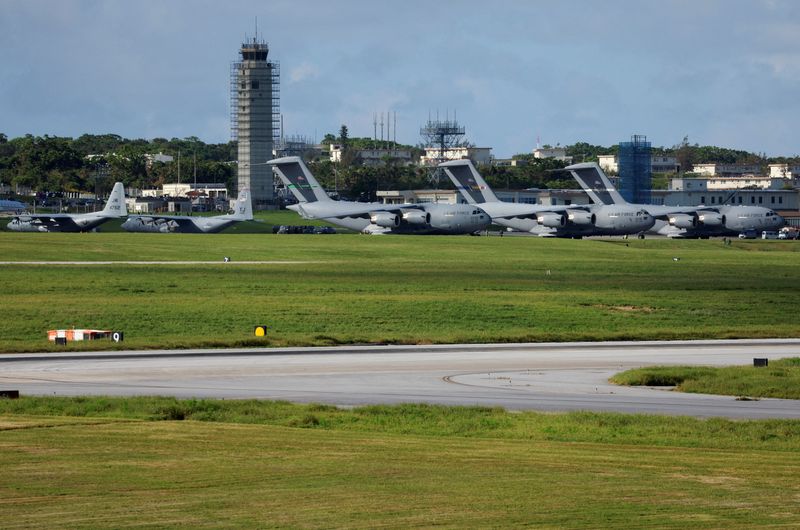 © Reuters. General view shows the Kadena U.S. Air Force Base in Kadena Town on the southern island of Okinawa, Japan August 24, 2023. REUTERS/Issei Kato/File Photo