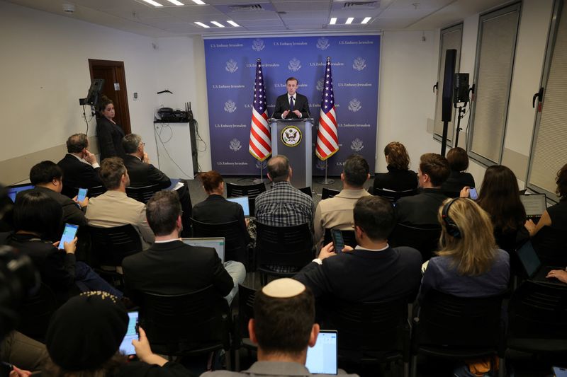 &copy; Reuters. U.S. National Security Advisor, Jake Sullivan speaks during a press conference in Tel Aviv, Israel, 12 December 2024. ABIR SULTAN/Pool via REUTERS