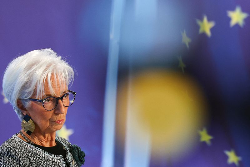 &copy; Reuters. FILE PHOTO: European Central Bank (ECB) President Christine Lagarde addresses the media following the Governing Council's monetary policy meeting at the ECB headquarters in Frankfurt, Germany, December 12, 2024.  REUTERS/Kai Pfaffenbach/File Photo