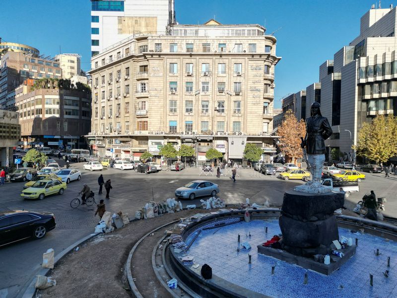 &copy; Reuters. A drone view shows Yusuf al-Azma Square, after the ousting of Syria's Bashar al-Assad, in Damascus, Syria, December 16, 2024. REUTERS/Yosri Al Jamal