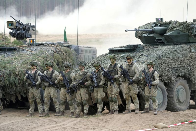 © Reuters. FILE PHOTO: German army servicemen participate in the Quadriga 2024 military exercise in Pabrade, Lithuania May 29, 2024. REUTERS/Ints Kalnins/File Photo