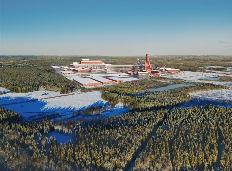 &copy; Reuters. A digital render depicts what Stegra's steel mill outside Boden, Sweden will look like when completed, in this handout image obtained December 16, 2024. Stegra/Handout via REUTERS    