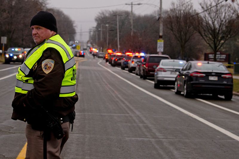 &copy; Reuters. FILE PHOTO: Emergency vehicles line the street at the scene of a shooting at Abundant Life Christian School in Madison, Wisconsin, U.S. December 16, 2024. REUTERS/Cullen Granzen/File Photo