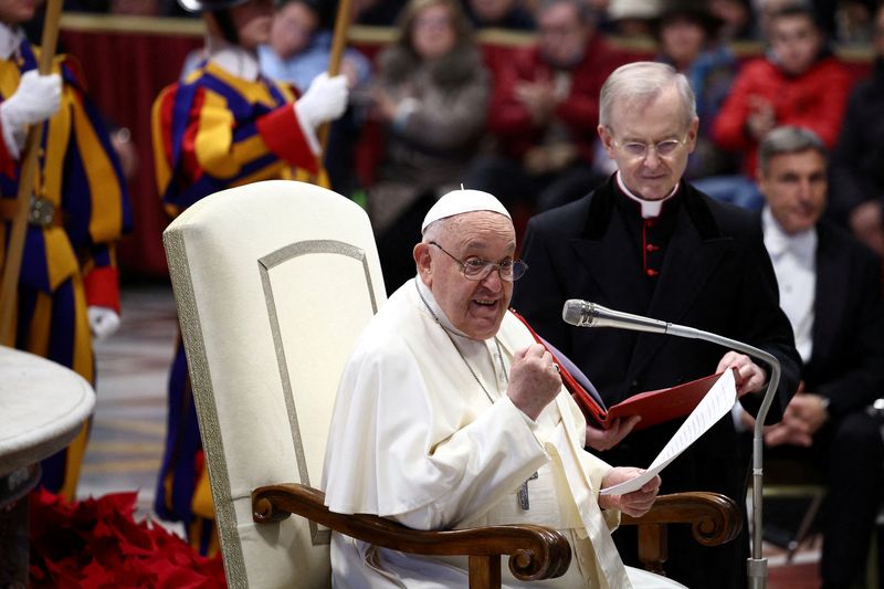 &copy; Reuters. Papa Francisco no Vaticanon19/12/2024 REUTERS/Guglielmo Mangiapane