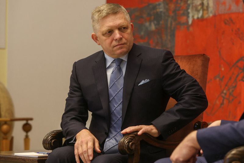 &copy; Reuters. Slovak Prime Minister Robert Fico attends a meeting with Serbian President Aleksandar Vucic in Belgrade, Serbia, November 21, 2024. REUTERS/Djordje Kojadinovic