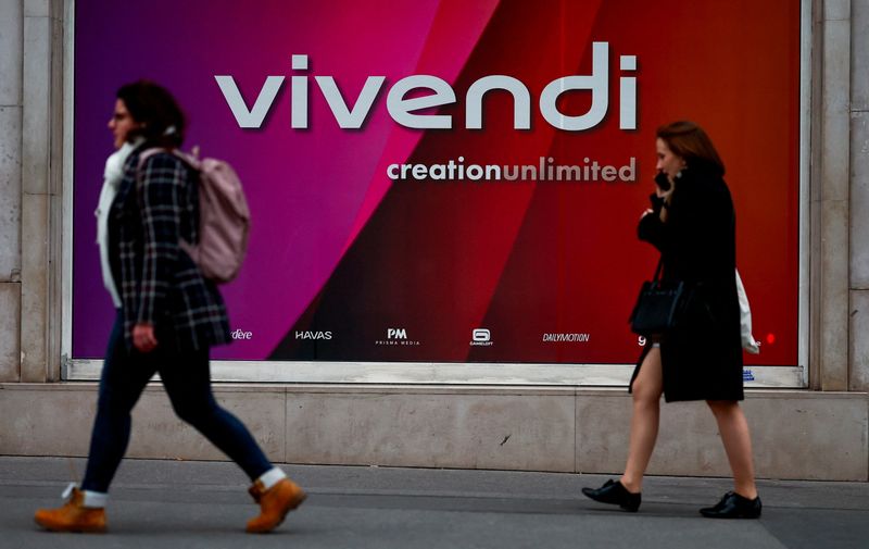 &copy; Reuters. FILE PHOTO: The logo of French media giant Vivendi is seen in Paris, France, February 16, 2024. REUTERS/Gonzalo Fuentes/File Photo