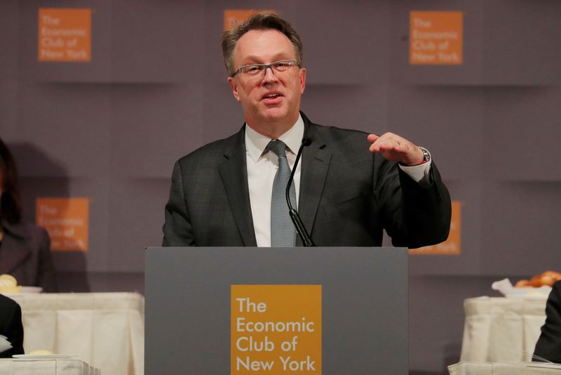 © Reuters. Presidente do Fed de Nova Yorkm, John Williams, discursa no Clube Econômico de Nova York em Manhattan
06/03/2019 REUTERS/Lucas Jackson