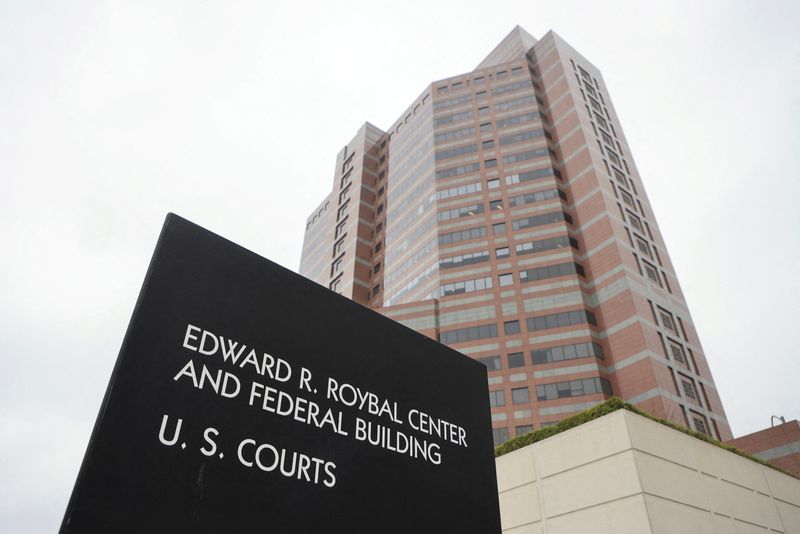 &copy; Reuters. FILE PHOTO: A general view of the Edward R. Roybal Federal Building and United States Courthouse, in Los Angeles, California, U.S., April 12, 2024. REUTERS/David Swanson/File Photo