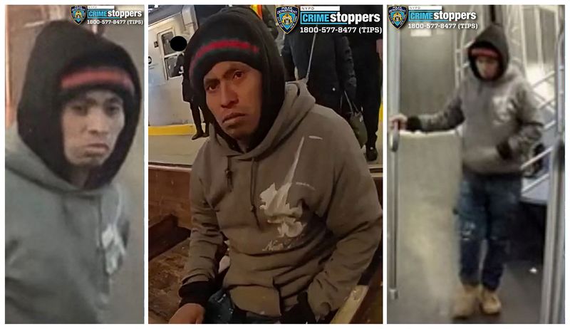 © Reuters. A man wanted for questioning by the New York Police Department (NYPD), in connection with the death of a woman who was set on fire while sleeping on a stationary subway train, is shown in a set of still images from surveillance video in New York City, US December 22, 2024. NYPD/Handout via Reuters.