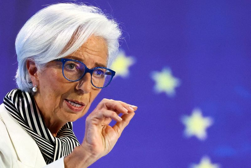 &copy; Reuters. FILE PHOTO: European Central Bank (ECB) President Christine Lagarde speaks to reporters following the Governing Council's monetary policy meeting at the ECB headquarters in Frankfurt, Germany, January 25, 2024.   REUTERS/Kai Pfaffenbach