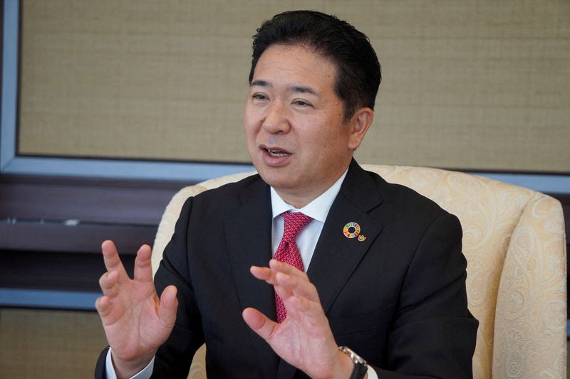 &copy; Reuters. FILE PHOTO: Daiwa Securities Chief Executive Officer Akihiko Ogino speaks at the company's headquarters, in Tokyo, Japan, May 24, 2024. REUTERS/Miho Uranaka/File Photo