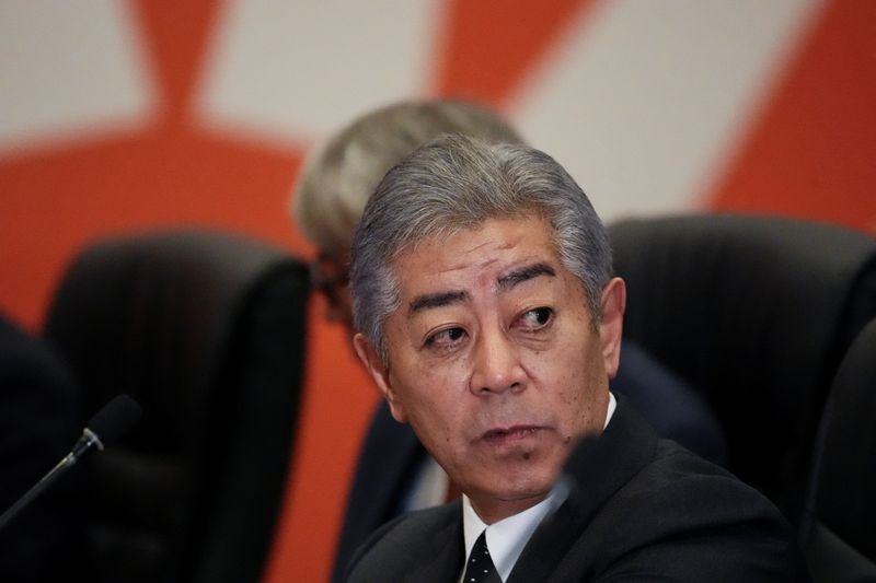 &copy; Reuters. Japanese Foreign Minister Takeshi Iwaya look on during a meeting with U.S. Secretary of State Antony Blinken during the Asia-Pacific Economic Cooperation (APEC) summit, in Lima, Peru November 14, 2024. REUTERS/Angela Ponce/File Photo