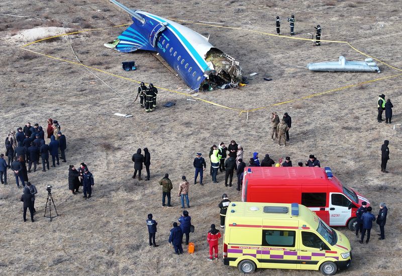 Russia says Azerbaijan Airlines flight which crashed diverted amid fog and Ukrainian drone alert