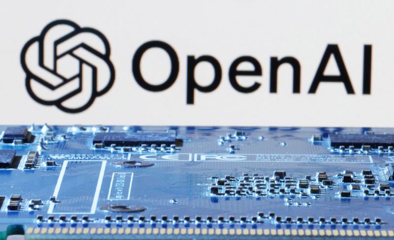 © Reuters. FILE PHOTO: OpenAI logo is seen near computer motherboard in this illustration taken January 8, 2024. REUTERS/Dado Ruvic/Illustration/File Photo