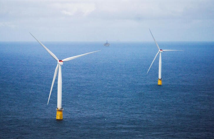 © Reuters. A general view of an offshore wind farm in the North Sea, August 23, 2023. NTB/Ole Berg-Rusten via REUTERS 