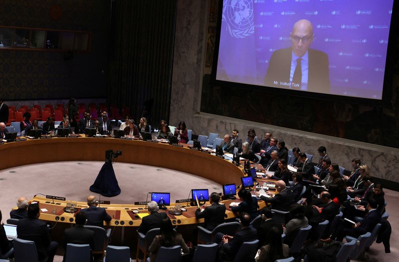 &copy; Reuters. Volker Turk fala durante primeira reunião do Conselho de Segurança da ONU de 2025n03/01/2025nREUTERS/Mike Segar