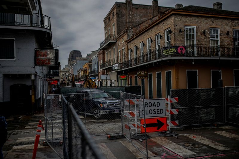 &copy; Reuters. The Bourbon Street is blocked to traffic as workers start removing older models of traffic bollards along Bourbon street, which the city started to replace, three days after a U.S. Army veteran drove his truck into the crowded French Quarter on New Year's