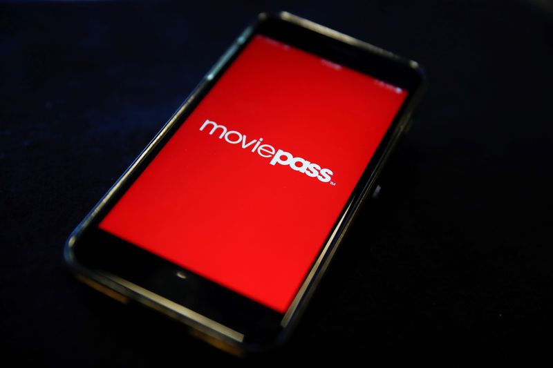 &copy; Reuters. FILE PHOTO: MoviePass, a U.S. movie ticket subscription app, is seen on a mobile phone in this photo illustration in New York, U.S., May 15, 2018. REUTERS/Mike Segar/Illustration/File Photo