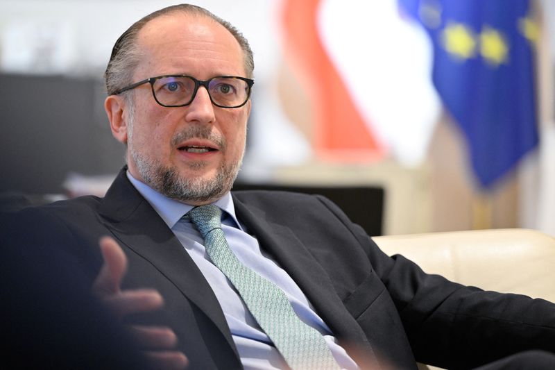 &copy; Reuters. FILE PHOTO: Austria's foreign minister Alexander Schallenberg speaks during an interview with Reuters in Vienna, Austria, December 11, 2024. REUTERS/Elisabeth Mandl/File Photo