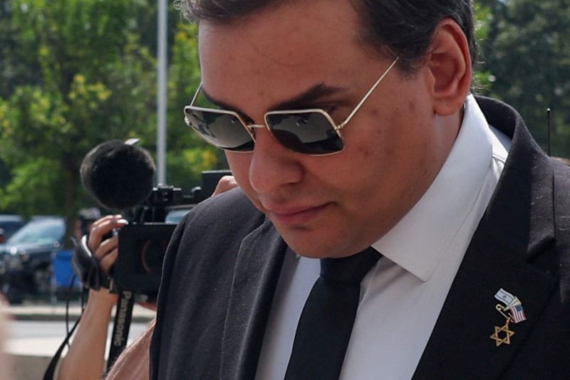 &copy; Reuters. FILE PHOTO: George Santos, who was expelled from the U.S. House of Representatives, arrives for his corruption trial at Central Islip Federal Courthouse in Central Islip, New York, U.S., August 19, 2024. REUTERS/Shannon Stapleton/File Photo