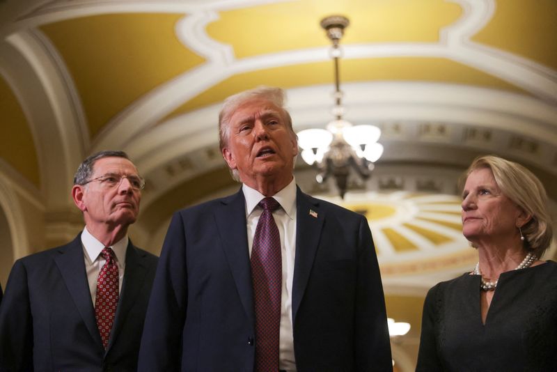 © Reuters. US President-elect Donald Trump speaks after a meeting with congressional Republicans at the US Capitol in Washington, US on January 8, 2025. REUTERS/Jenna Moon