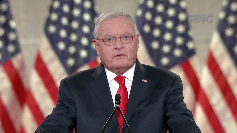 &copy; Reuters. FILE PHOTO: Keith Kellogg, national security adviser to Vice President Mike Pence, speaks during the largely virtual 2020 Republican National Convention broadcast from Washington, U.S. August 26, 2020.   2020 Republican National Convention/Handout via REU