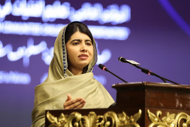 &copy; Reuters. Nobel laureate Malala Yousafzai speaks during the "Girls' Education in Muslim Communities: Challenges and Opportunities" summit in Islamabad, Pakistan January 12, 2025. REUTERS/Salahuddin