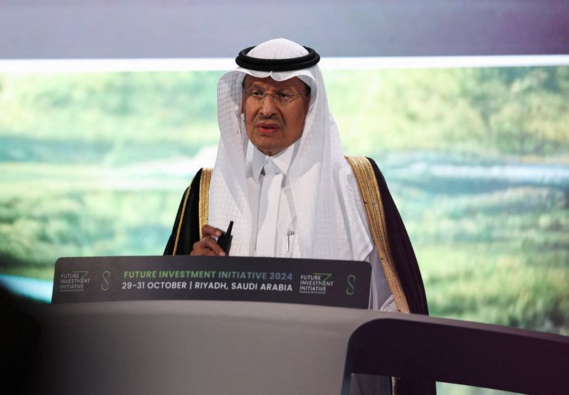 &copy; Reuters. Ministro da Energia da Arábia Saudita, príncipe Abdulaziz bin Salman, durante evento em Riadn29/10/2024 REUTERS/Hamad I Mohammed