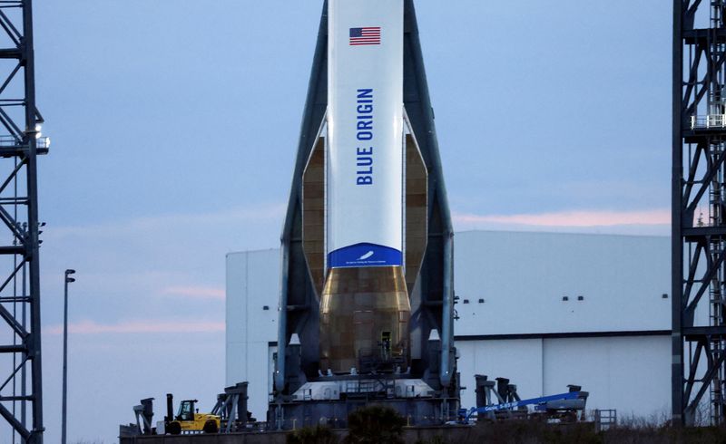 © Reuters. Foguete New Glenn, da Blue Origin, na plataforma de lançamento em Cabo Canaveral, Flórida
10/01/2025
REUTERS/Joe Skipper