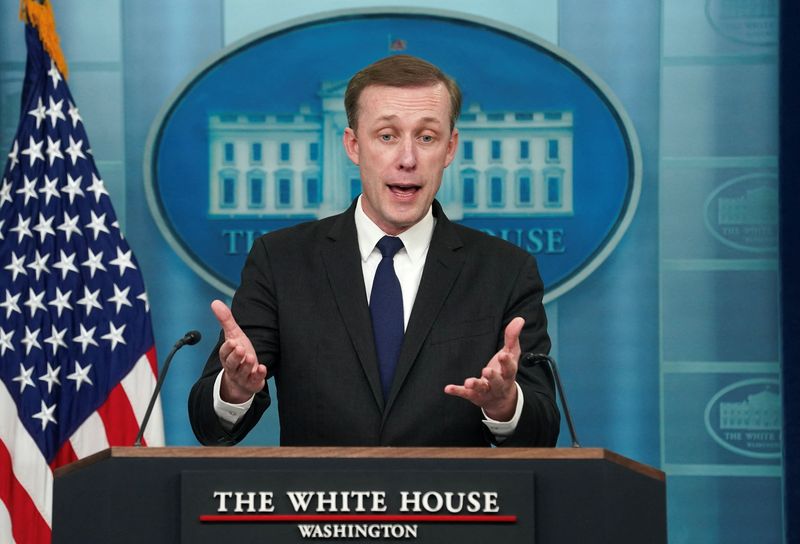 &copy; Reuters. FILE PHOTO: U.S. National Security Adviser Jake Sullivan speaks during a press briefing at the White House in Washington, U.S., November 13, 2024. REUTERS/Kevin Lamarque/File Photo