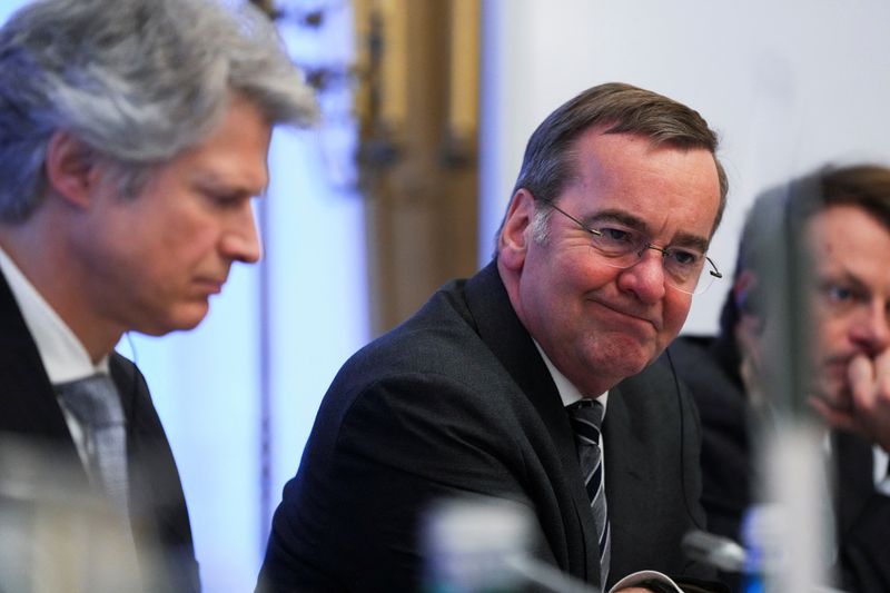 &copy; Reuters. Germany's Defence Minister Boris Pistorius attends a meeting with European defence ministers at the Representative Centre of the Ministry of National Defence, in Pruszkow, Poland, January 13, 2025. REUTERS/Aleksandra Szmigiel