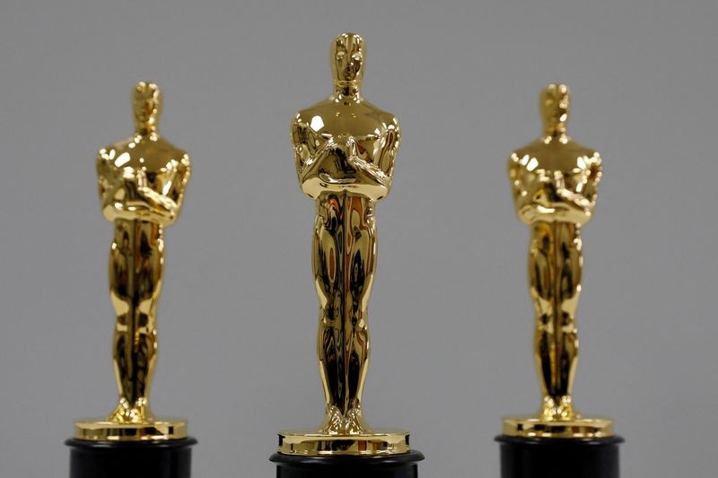 &copy; Reuters. FILE PHOTO: Finished mounted Oscar Statuettes are seen at the Polich Tallix foundry in Walden, New York, U.S., January 25, 2018.  Picture taken January 25, 2018.  REUTERS/Shannon Stapleton/File Photo