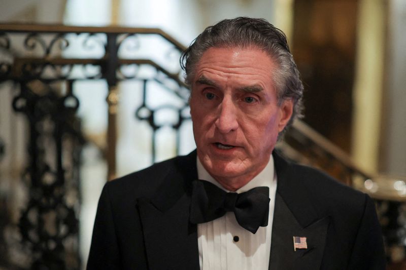 &copy; Reuters. FILE PHOTO: North Dakota Governor Doug Burgum speaks with the media ahead of the America First Policy Institute (AFPI) gala at Mar-A-Lago in Palm Beach, Florida, U.S., November 14, 2024. REUTERS/Carlos Barria/File Photo