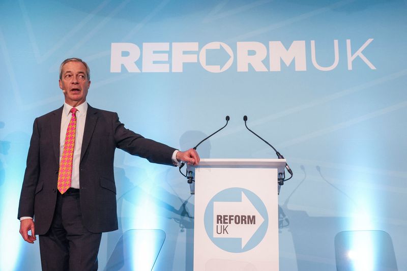 &copy; Reuters. Nigel farage durante conferência do Partido Reformista do Reino Unido em Chestern11/01/2025 REUTERS/Temilade Adelaja