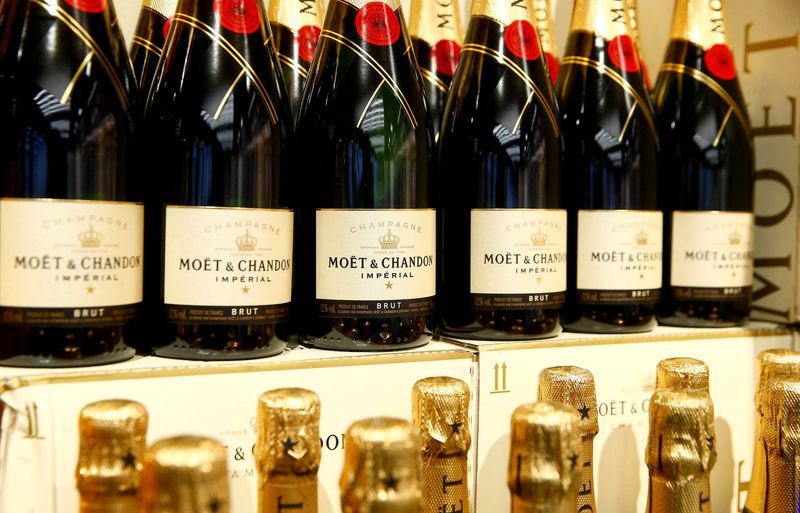 &copy; Reuters. FILE PHOTO: Bottles of French Moet & Chandon champagne are offered at a supermarket of Swiss retail group Coop in Zumikon, Switzerland December 13, 2016.  REUTERS/Arnd Wiegmann/File Photo