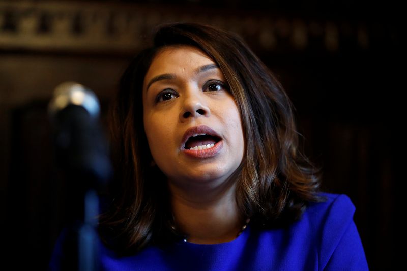 &copy; Reuters. FILE PHOTO: MP Tulip Siddiq attends a news conference in London, Britain October 11, 2019. REUTERS/Peter Nicholls/File Photo