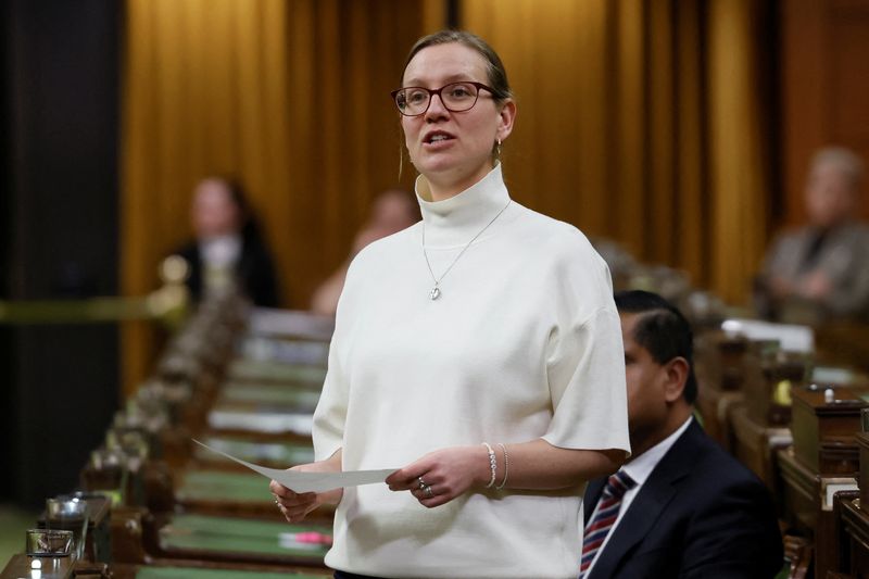 &copy; Reuters. FILE PHOTO: Government House Leader Karina Gould delivers the Fall Economic Statement in the House of Commons on Parliament Hill in Ottawa, Ontario, Canada December 16, 2024. REUTERS/Blair Gable/File Photo