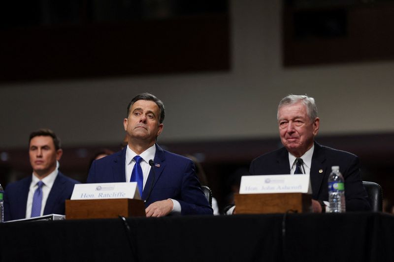 © Reuters. Former director of National Intelligence (DNI) John Ratcliffe, U.S. President-elect Donald Trump's nominee to be director of the Central Intelligence Agency (CIA), testifies before a Senate (Select) Intelligence Committee confirmation hearing on Capitol Hill in Washington, U.S., January 15, 2025. REUTERS/Leah Millis