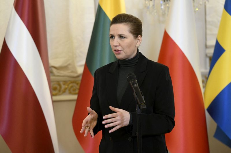 &copy; Reuters. Prime Minister of Denmark Mette Frederiksen gives a statement ahead of a Summit of the Baltic Sea NATO countries at the Presidential Palace in Helsinki, Finland, on January 14, 2025. Lehtikuva/Vesa Moilanen via REUTERS 