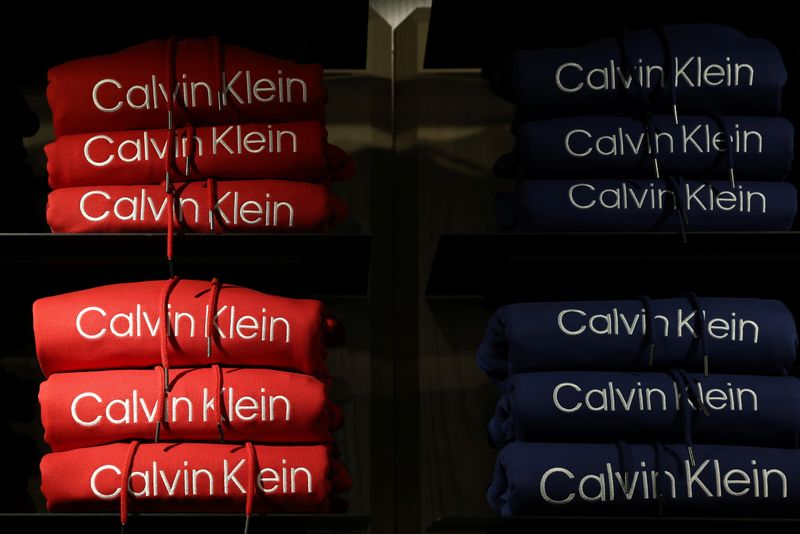 &copy; Reuters. FILE PHOTO: Clothing by Calvin Klein, a brand owned by PVH Corp., is pictured for sale in a store in Manhattan, New York City, U.S., November 30, 2021. REUTERS/Andrew Kelly/File Photo