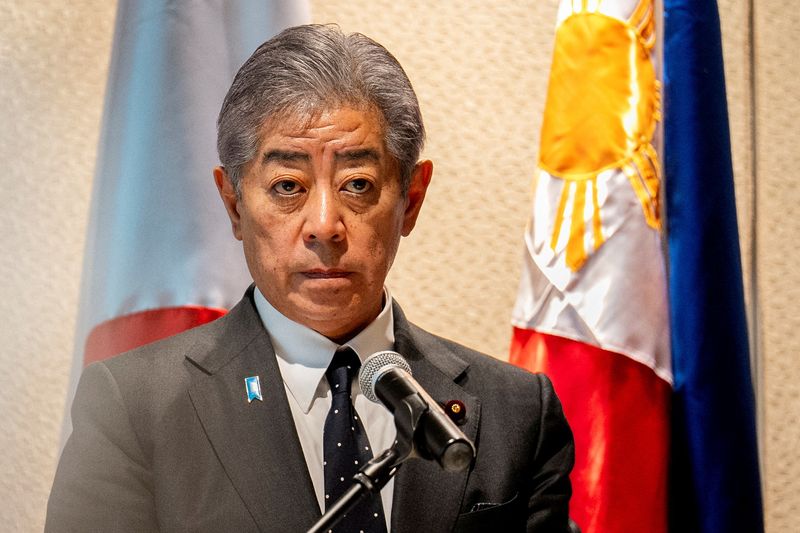 &copy; Reuters. FILE PHOTO: Japan Foreign Minister Takeshi Iwaya looks on during a joint press conference with Philippine Foreign Minister Enrique Manalo, in Taguig City, Metro Manila, Philippines, January 15, 2025. REUTERS/Lisa Marie David/Pool/File Photo