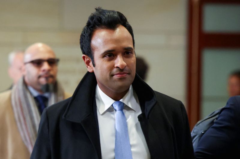 &copy; Reuters. FILE PHOTO: Vivek Ramaswamy, one of the leaders of U.S. President-elect Donald Trump's proposed new Department of Government Efficiency, walks on the day of his meeting with members of Congress on Capitol Hill in Washington, U.S. December 5, 2024. REUTERS