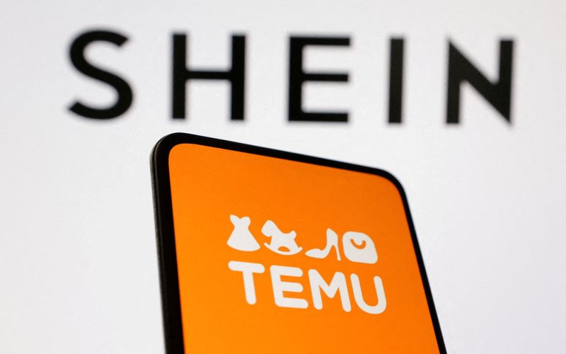 &copy; Reuters. Logos da Shein e Temun22/8/2024 REUTERS/Dado Ruvic/Ilustração/Arquivo