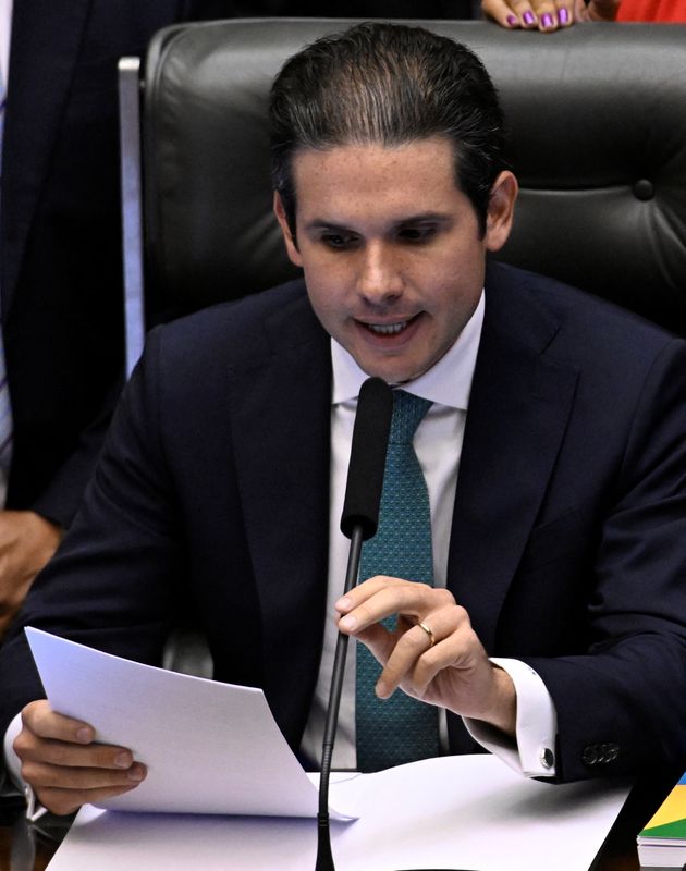 &copy; Reuters. Presidente da Câmara dos Deputados, Hugo Mottan01/02/2025nREUTERS/Mateus Bonomi