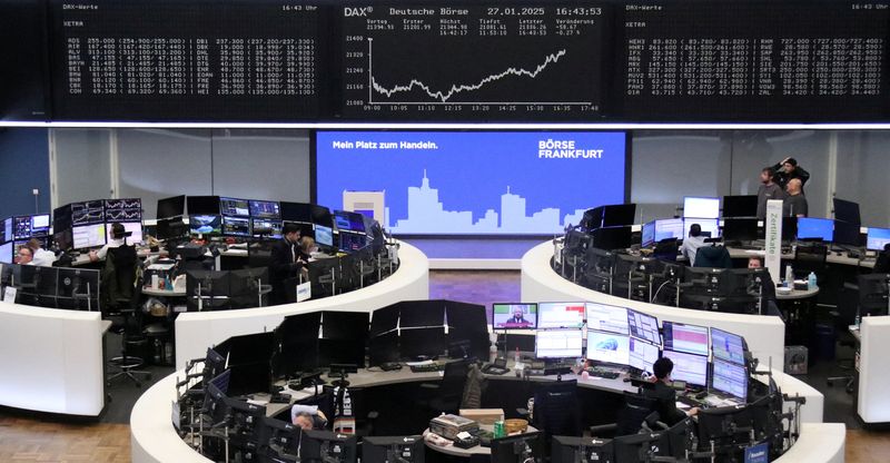 European shares flat as tech losses counter healthcare boost